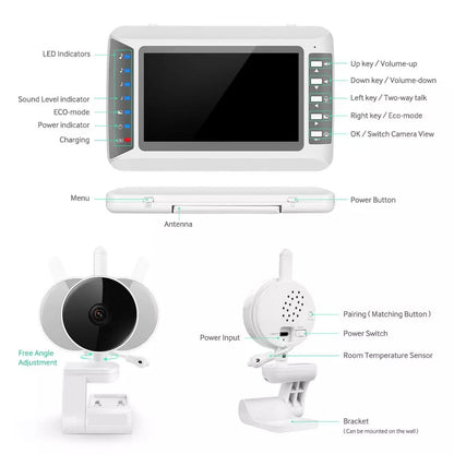 Wireless HD Baby Two-way Voice Intercom Monitor