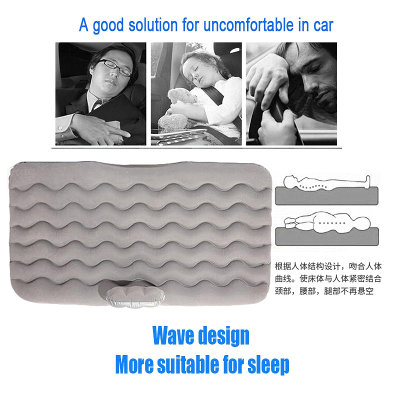 Universal Back Seat Inflatable Car Mattress: Multi-functional Sofa Bed for Outdoor Camping and Travel Comfort