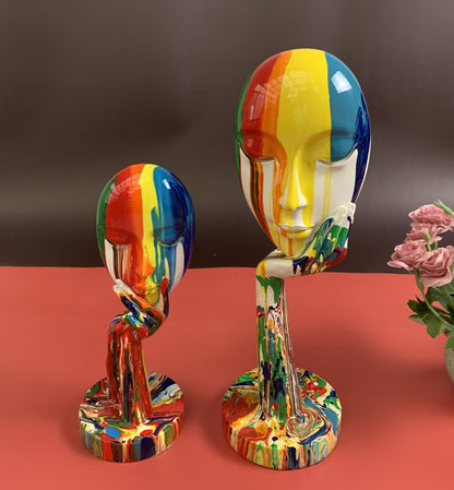 Artistic Expressions: Vibrant Woman Face Sculptures - Transform Your Home, Wine Cabinet, and Office with Unique and Captivating Decor. Discover the Beauty of Handcrafted Crafts