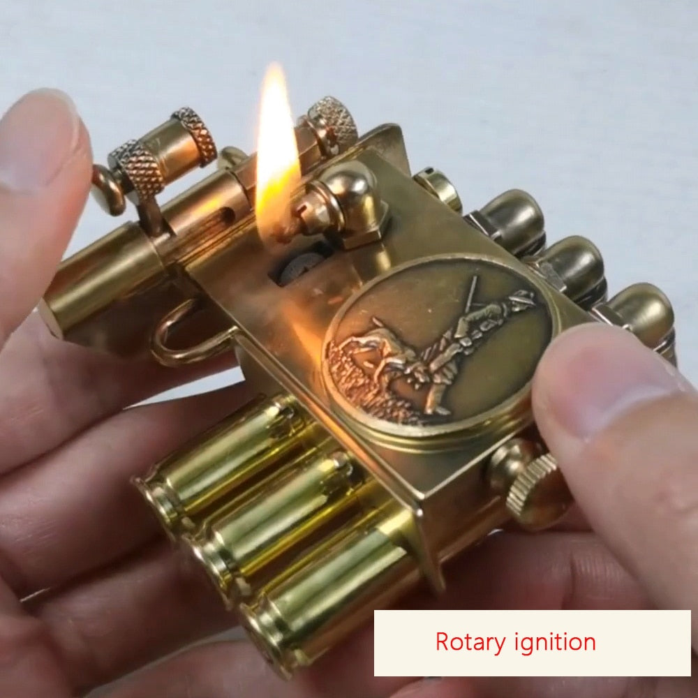 Handmade Steampunk Brass Collection Lighter Unique Design Vintage Creative Precious Gift