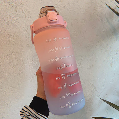 2L Sports Water Bottle With Straw Outdoor Cold Water Bottles With Time Marker Drinkware Men Women Fitness Water Bottles BPA Free