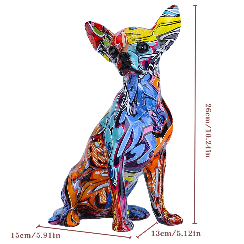 Artistic Whimsy: Personalized Chihuahua Dog Statue, Handcrafted Resin Sculpture for Unique Home and Office Decor. Embrace Simplicity with Customizable Options