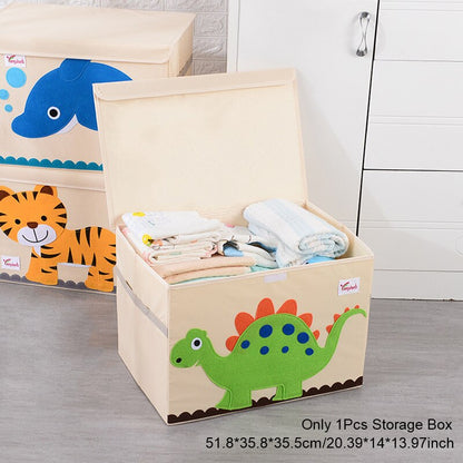 Cartoon Kid Toy Storage Boxes Folding Drawer Wardrobe Organizer Clothes Socks Storing Container with Lid Sundries Bin Accessorie