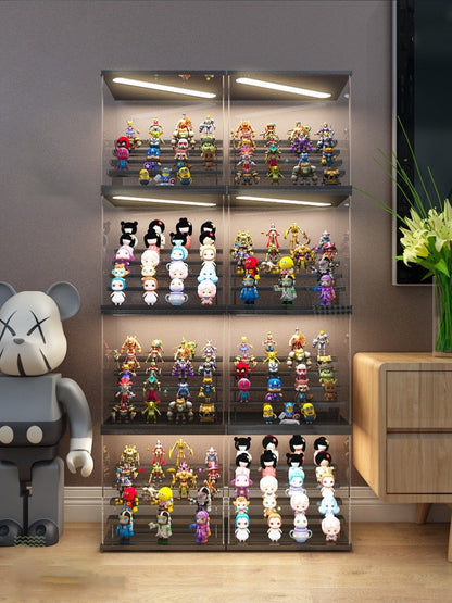 2-5 Layers Of Acrylic Display Box With Lights, Cartoon Characters, Dolls, Blind Boxes, Collectibles, Dustproof Display Cabinet