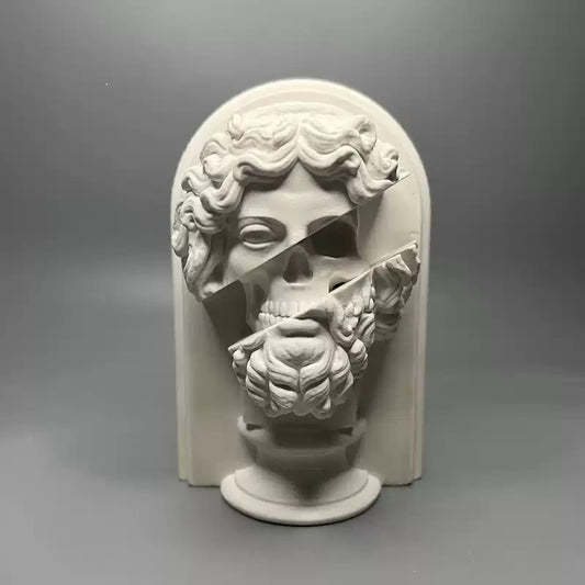 Nordic Zeus Portrait Statue Retro Roman Mythology Plaster Sculpture Figurines Zeus Head Portrait Art Ornaments Office Home Decor